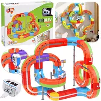 Jokomisiada MAGNETIC BLOCKS Magnetic track for trains - 135pcs DIY train ZA6330
