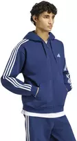 Bluza vyriška adidas Essentials 3-Stripes Fleece Full-Zip Hoodie tamsiai mėlyna KY4144 (XL)