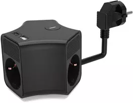 Plastrol 3-jų lizdų Schuko ilgintuvas su jungikliu ir USB-A bei USB-C lizdais