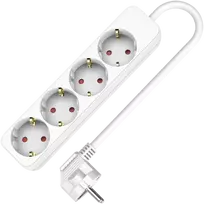 Hand Home Prailgintuvas su keturgubu lizdu 4x2P+Z, Schuko, 3×1,5; 16A; 5m; balta