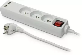 Plastrol Stacionarus prailgintuvas su trigubu kištukiniu lizdu ir USB