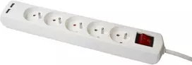 Plastrol Ilgintuvas su šešių lizdų bloku, su jungikliu ir USB, eco, 5x2p+su, 10A, 1,5 m, baltas