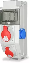 Plastrol Stacionarus skirstytuvas su langeliu saugikliams, 2x32A 5p, 1x250V 2p+su