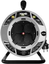 Būgninis ilgintuvas hand heavy su schuko kištuku; 4x2p+su; ip44; 16a; h05rr-f; 3×1,5; 20m; juoda