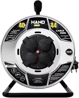 Būgninis ilgintuvas hand heavy su schuko kištuku; 4x2p+su; ip44; 16a; h05rr-f; 3x2,5; 40m; juoda