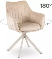 Fotelis ASPEN minkštas besisukantis krėslas, kreminės spalvos/kašmyro spalvos, modernus