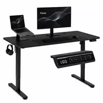 TV staliukas Elektrinis stalas 140x60 cm, reguliuojamo aukščio 72-118 cm, juodas, ModernHome