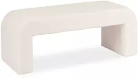 Sofa DELINO KREMINĖS SPALVOS BUKLĖ MINKŠTAS PUFAS