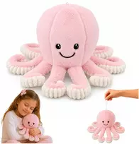 Lean Toys Pliušinis aštuonkojis su tampriais čiuptuvais, rožinis, 30 x 20 x 20 cm