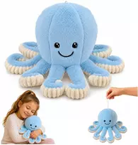 Lean Toys Pliušinis aštuonkojis su tampriais čiuptuvais, mėlynas, 30 × 20 × 20 cm