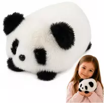 Lean Toys Pliušinis žaislas panda, juoda ir balta, 16 × 10 × 9 cm