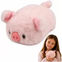 Lean Toys Pliušinis žaislas kiaulė, rožinė, 16 × 10 × 9 cm