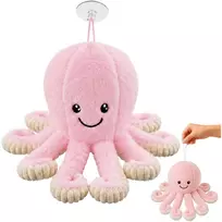 Lean Toys Pliušinis aštuonkojis su tampriais čiuptuvais, rožinis, 16 x 10 x 10 cm
