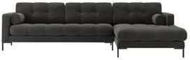 Kampinė sofa Cosmopolitan Design Bali Bluvel 18, tamsiai pilka sp., dešininė, 185 x 293 cm x 75 cm