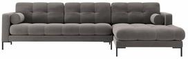 Kampinė sofa Cosmopolitan Design Bali Bluvel 13, šviesiai pilka sp., dešininė, 185 x 293 cm x 75 cm