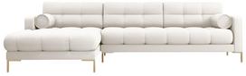Kampinė sofa Cosmopolitan Design Bali Neve 02, aukso sp./šviesiai smėlinė, kairinė, 185 x 293 cm x 75 cm
