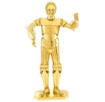 Metalinė dėlionė - konstruktorius Metal Earth Star Wars Gold C-3PO 3D