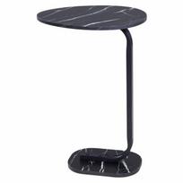 Šoninis staliukas su juodo marmuro stalviršiu, aukštis 59 cm