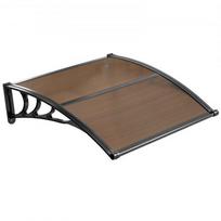 Durų stogelis 96,5x101,7x27,5 cm Rudas Polikarbonatas