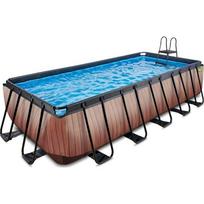 EXIT medinis baseinas 540x250x122 cm su filtravimo siurbliu, rudas