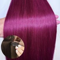 Prisegami natūralių plaukų tresai, 100g., spalva: #99J Violet