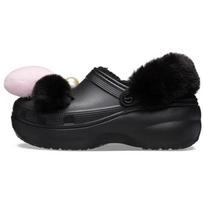 Crocs Eva Solid Thick Sole Fleece Clogs Women clogs Black 210691-001 36-37 black