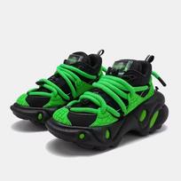 Fashion Super Soft Thick Sole Women/men Sport Shoes Lace Up Breathable Mesh Sneaker Casual Black/green Dad Shoes Platform Fashion Shoes women size 35 black
