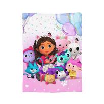 Cartoon Cute Gabby Dollhouse Blanket Flannel Textile Decor   Multifunction Warm Throw Blankets for Home Bedroom Plush Thin Quilt 30x40in pink