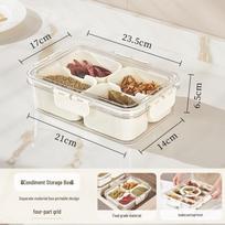 Octagonal Spice Storage Jar with Lid - Food-Grade Plastic, Compartmentalized for Home Use