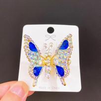 Moving Rhinestone Butterfly Hair Clip 2025 New Style Three dimensional Cute Headwear Clip Side Clip Broken Hair Clip Birthday Gift white