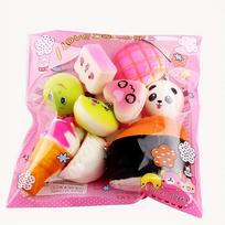 NEW 10pcs Squishies Toy Medium Mini Soft Bread Toys Key Banana Cake Toast Squishy Toy Kawaii Toys Squishy Pack Toy Random pink