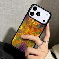 Capa Case for iPhone 17 Air 16 Pro Max 15 Plus 11 13 Mini 14 12 Back Phone Cover Hippy Hippie Psychedelic Art Peace iPhone 14 Pro Max white