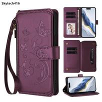 Casing For Nothing Cmf Phone 1 2 2A 3 3A Pro Lite Case Zipper Butterfly Wallet Leather Card Slot Flip Skin Cover Nothing Phone 3A Lite violetinė