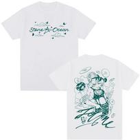 2026 New Anime JoJo Bizarre Adventure Stone Ocean Kujo Jolyne Unisexga Tshirts Unisexs Unisex Cotton Casual Parentchild Soft T Shirt L white
