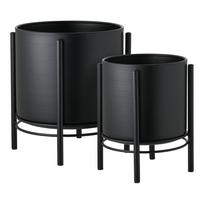 Vazonai HOUSE NORDIC Flowerpot Juodas Metalinis 2 vnt.