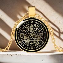 Enochian Angel Sigil Tetragrammaton pakabukas karoliai žiedas stebuklingas antspaudas amuletas talismanas papuošalai black