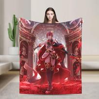 Twisted Wonderland Yuu Grim Blanket TWST Rhythm Game Flannel Throw Blanket Airplane Travel Printed Ultra-Soft Warm Portable 30x40in gray