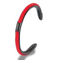 Klasikinė vyriška nerūdijančio plieno pintos odos apyrankė Bangles Madingi minimalistiniai papuošalai Pulseras Meilužiams dovana 58-60mm gray