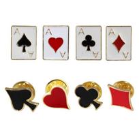 8 Pcs/set Cartoon Brooches Poker Brooch Badges Metal Pin for Clothes Jeans Backpack Hat Harajuku Poker Enamel Pins 1 white