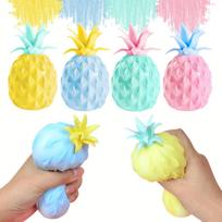 1pc Mini Pineapple Stress Ball, Random Color, Fruit Squeeze Dough Ball, Stress Relief, Calm Focus United States white
