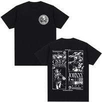 Anime Jojo Bizarre Adventure T Shirts Manga Men's Women Casual Cotton Short Sleeves Oversized Top S gray