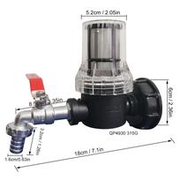 80 mesh filter 1000L ibc Tank Tap Adapter Nipple S60X6 Thread 1/2-way Garden Hose Quick Connect Faucet Alloy Tank Valve Fitting gray