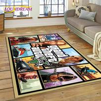3D GTA žaidimo Grand Theft Auto žaidėjo kilimas kilimėlis svetainei miegamajam namų dekoravimui, neslystantis grindų kilimėlis dekoravimui prie sofos, durų kilimėlis 40x60cm( 15x23in ) white