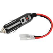 12V Fused Cigarette Lighter Male Plug Adapter with Leads, Car Cigarette Lighter Plug Connector Replacement with 16AWG Extension Cable & LED Light, 1PC black