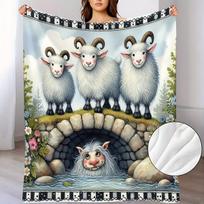 A Soft And Cozy Fleece Blanket Featuring a Cute Little Sheep Design, Perfect for Use on The Sofa, for Home Relaxation, As an Air Conditioning Blanket, 75X95CM white