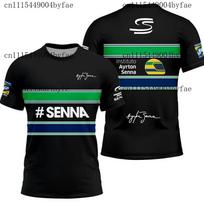 2026 Naujas Ayrton Senna Nr.12 Lenktyninio automobilio marškinėliai Vasaros Sportiniai Laisvalaikio Kvėpuojantys Vyriški Moteriški Trumpomis Rankovėmis T-shirt Šeimos Vaikų Marškinėliai S black
