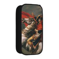 Napoleon Bonaparte Alps Belvedere Pencil Case Jacques-Louis David Pencilcases Pen Holder Big Pencil Bag School Zipper Stationery 21x10.5x5cm black