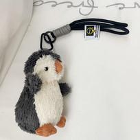 Cute Plush Little Penguin Penguin School Bag Pendant Cute Plush Doll Creative Female Keychain Pendant 10cm gray