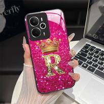For Oppo Realme 14 14T 5G Case RMX5075 RMX5078 Fashion Letters Shockproof Tempered Glass Cover For Realme14 Realme14T 5G Pouch realme 14 5G pink
