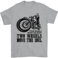 Two Wheels Move the Soul Motorcycle Biker Mens T-Shirt 100% Cotton S įvairiaspalvis